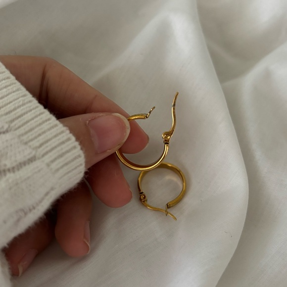 Aldo Stainless Steel Small Hoop Earrings - Picture 3 of 3